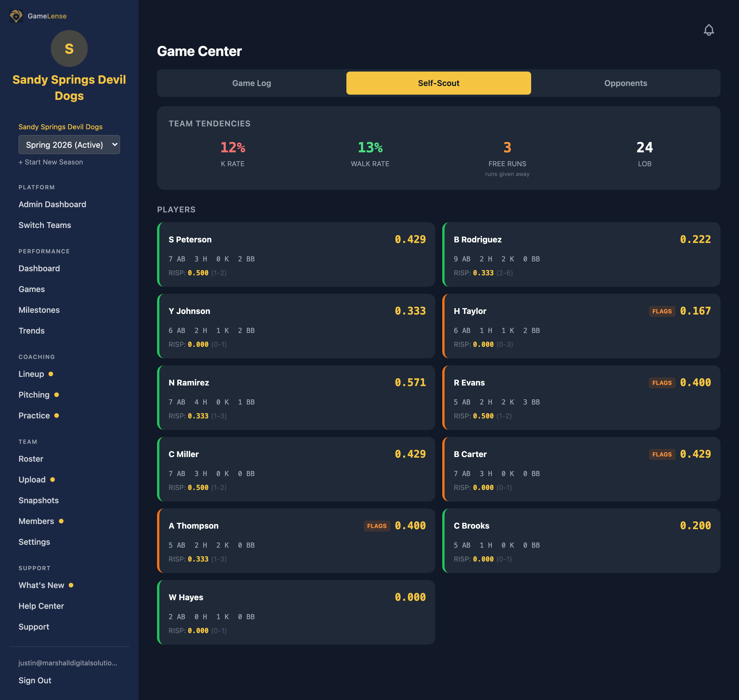 Self-scout team overview